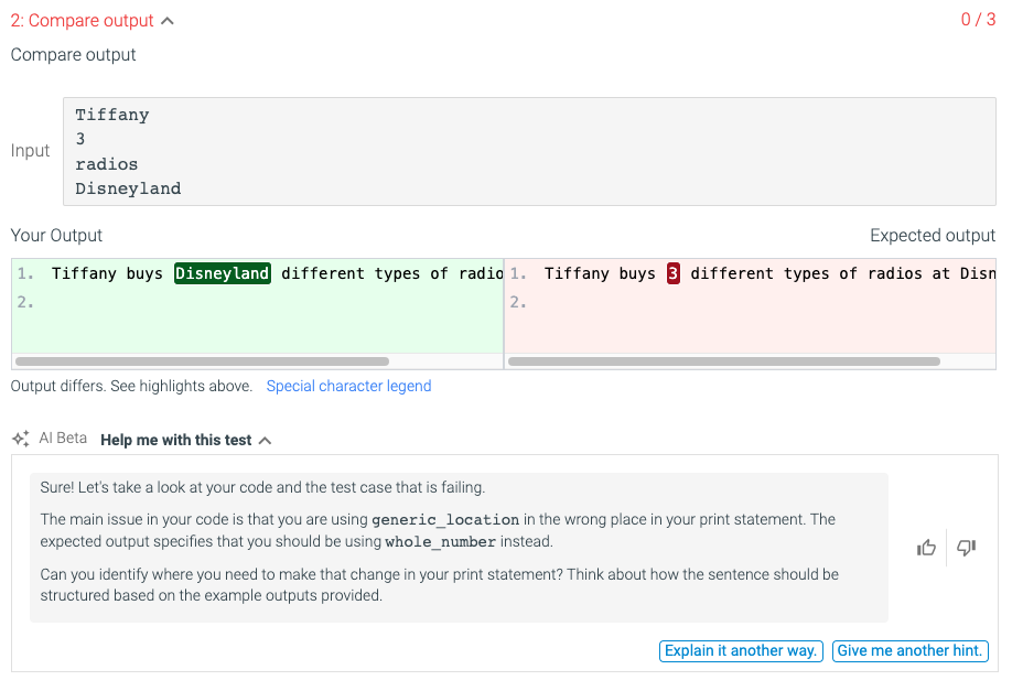 A screenshot of Arizona State University's new zyLabs AI Tutor in action. 